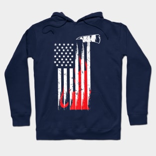 Firefighter Usa Flames And Axe Patriot Vintage Design Tee Hoodie